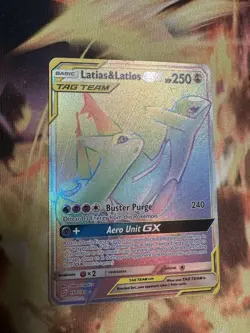 Pokemon Latias & Latios GX Team Up 190/181 Sun & Moon Rainbow Secret Rare - Image 1