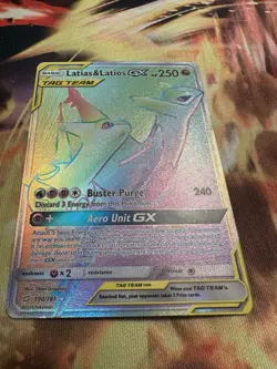Pokemon Latias & Latios GX Team Up 190/181 Sun & Moon Rainbow Secret Rare - Image 2