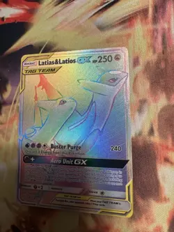 Pokemon Latias & Latios GX Team Up 190/181 Sun & Moon Rainbow Secret Rare - Image 4