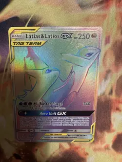 Pokemon Latias & Latios GX Team Up 190/181 Sun & Moon Rainbow Secret Rare - Image 5