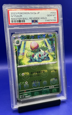 2023 Pokemon Ivysaur 002/165 Master Ball Reverse Holo Japanese 151 SV2a PSA 10 - Image 2