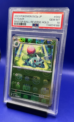 2023 Pokemon Ivysaur 002/165 Master Ball Reverse Holo Japanese 151 SV2a PSA 10 - Image 3