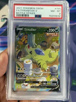 Pokemon TCG Tyranitar v Alternate Full Art Swsh05: Battle Styles 155/163 PSA 8 - Image 1