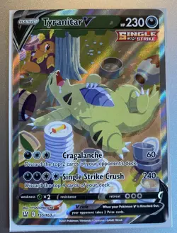 Pokemon TCG Tyranitar V (Alternate Full Art) 155/163 Swsh05: Battle Styles Holo - Image 1