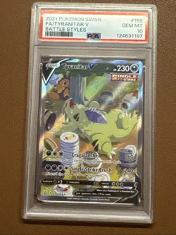Pokemon TCG: Battle Styles - Tyranitar V 155/163 Alternate Alt Art [PSA 10] GEM - Image 1