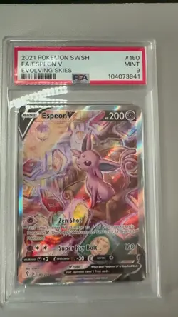 Espeon V PSA 9 Alt Art Evolving Skies Pokemon Card 180/203 Full Art 2021 - Image 3