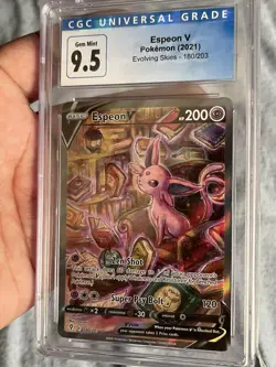 2021 Pokemon TCG Evolving Skies Espeon V Ultra Rare Alt Art 180 CGC 9.5 MINT - Image 1