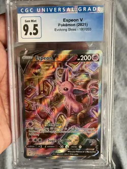 2021 Pokemon TCG Evolving Skies Espeon V Ultra Rare Alt Art 180 CGC 9.5 MINT - Image 4