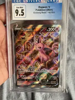 2021 Pokemon TCG Evolving Skies Espeon V Ultra Rare Alt Art 180 CGC 9.5 MINT - Image 5