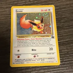 Pokemon TCG Eevee #11 Black Star Holo Promo Card 1999 WOTC MP Swirl - Image 1