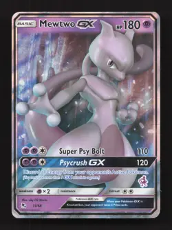 Mewtwo GX 31/68 Ultra Rare Hidden Fates Pokemon Card - Image 1