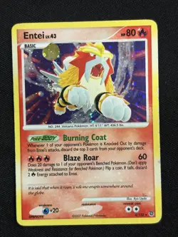 Entei 4/132 Holo Rare Secret Wonders Heavily Played Pokemon Card - Image 1