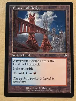 Magic The Gathering Silverbluff Bridge Retro Frame Card, Brother’s War - Image 1