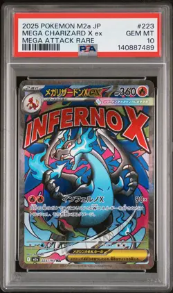 2025 POKEMON JAPANESE MEGA DREAM EX MEGA ATTACK RARE MEGA CHARIZARD X EX PSA 10 - Image 1