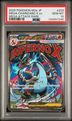 2025 POKEMON JAPANESE MEGA DREAM EX MEGA ATTACK RARE MEGA CHARIZARD X EX PSA 10 - Image 1