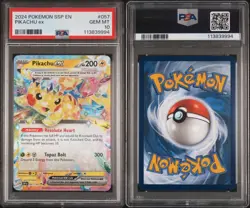 2024 POKEMON SSP EN-SURGING SPARKS #057 PIKACHU EX PSA 10 - Image 3