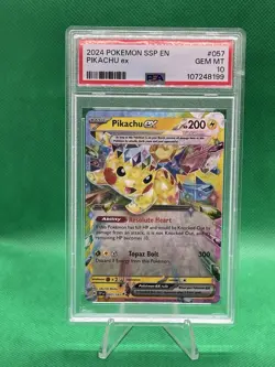 2024 POKEMON SSP EN-SURGING SPARKS #057 PIKACHU EX PSA 10 #2 - Image 1