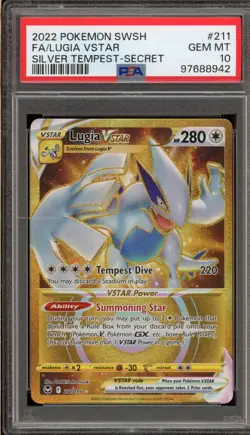 Pokemon Lugia VSTAR Silver Tempest Secret Rare Full Art #211 PSA 10 Gem Mint - Image 1
