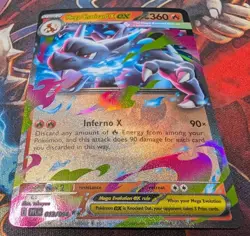 Pokemon TCG Mega Charizard X EX 013/094 Me02: Phantasmal Flames Holo LP RARE - Image 1