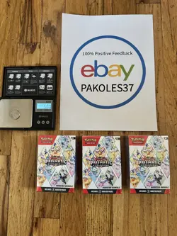 Prismatic Evolutions Booster Bundle HEAVY Lot of 3 Pokemon TCG Possible God Pack - Image 1