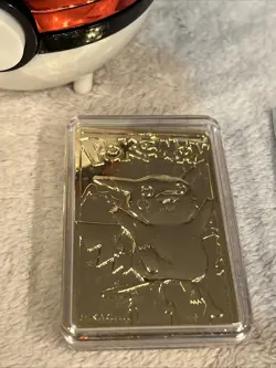 Pokemon 23K Gold Plated PIKACHU Trading Card 1999 Burger King Limited Edition - Image 2