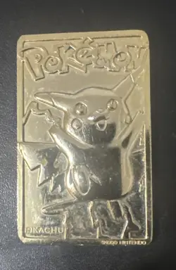 PIKACHU Pokemon 23K Gold Plated Trading Card 1999 Burger King Limited Edition - Image 1