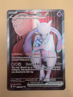 Team Rockets Mewtwo EX 213/182 Pokemon Destined Rivals TCG Mint/NM - Image 3