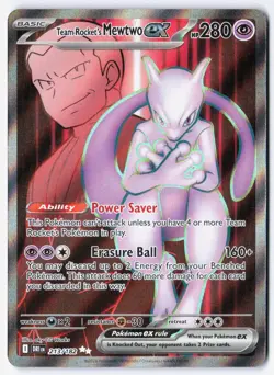 Team Rocket's Mewtwo ex - 213/182 Full Art Pokemon TCG Destined Rivals Near Mint - Image 1
