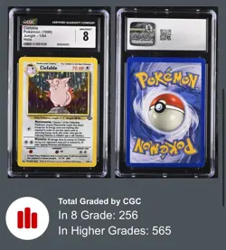 Pokemon Jungle 1/64 Clefable 1999 Colorless Holo Rare CGC 8 NM/MINT - Image 1