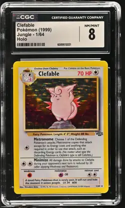 CGC 8 Clefable 1999 Jungle 1/64 Holo Pokemon Card - Image 1