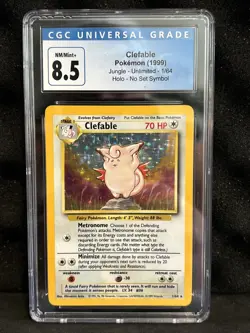 1999 Pokemon Jungle No Set Symbol ERROR - Clefable Holo Rare #1/64 CGC 8.5 - Image 1