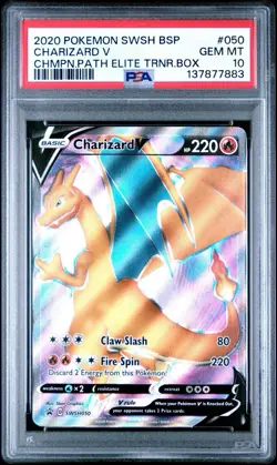 Pokemon Charizard V SWSH050 Sword & Shield Promo Holo Champion's Path PSA 10 - Image 1