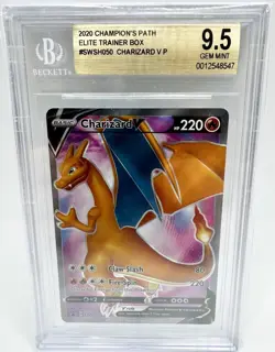 2020 POKEMON SWORD & SHIELD CHAMPION'S PATH #SWSH050 CHARIZARD V BGS 9.5 - Image 1