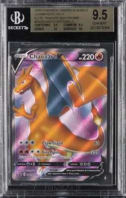 2020 POKEMON SWORD & SHIELD CHAMPION'S PATH #SWSH050 CHARIZARD V BGS 9.5 - Image 1