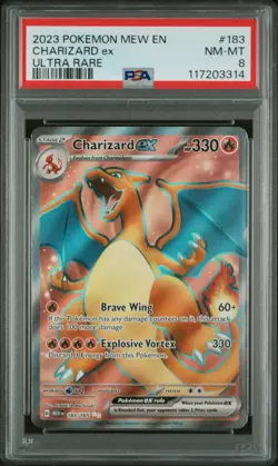 2023 POKEMON MEW EN-151 ULTRA RARE #183 CHARIZARD EX PSA 8 - Image 1