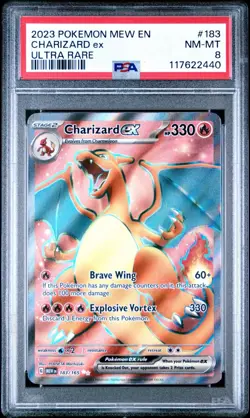 2023 POKEMON MEW EN-151 ULTRA RARE #183 CHARIZARD EX PSA 8 - Image 1