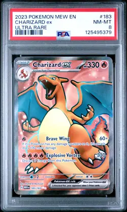 2023 POKEMON MEW EN-151 ULTRA RARE #183 CHARIZARD EX PSA 8 - Image 1
