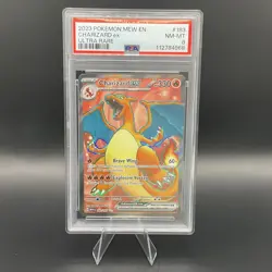2023 POKEMON MEW EN-151 ULTRA RARE #183 CHARIZARD EX PSA 8 - Image 1