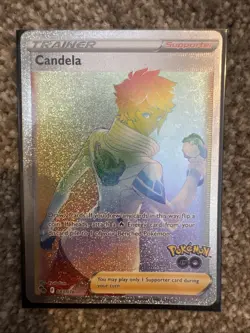 Pokemon TCG Candela Trainer Rainbow Holo Secret Rare Card 083/078 Pokemon Go - Image 1