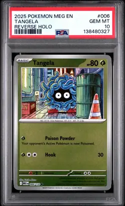 2025 POKEMON MEG EN-MEGA EVOLUTION REVERSE HOLO #006 TANGELA PSA 10 - Image 1