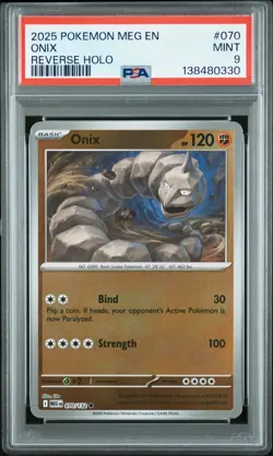 2025 POKEMON MEG EN-MEGA EVOLUTION REVERSE HOLO #070 ONIX PSA 9 - Image 1