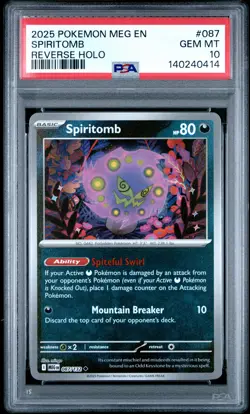 2025 POKEMON MEG EN-MEGA EVOLUTION REVERSE HOLO #087 SPIRITOMB PSA 10 - Image 1