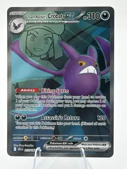 Team Rocket's Crobat ex 217/182 Pokemon TCG Destined Rivals Full Art Pokemon NM - Image 1