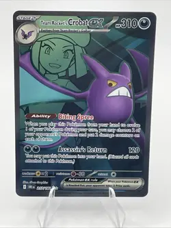 Team Rocket's Crobat ex Full Art 217/182 Pokemon Destined Rivals - Image 1