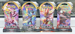 POKEMON TCG REBEL CLASH SLEEVED BOOSTER PACK ART SET X4 PACKS *FACTORY SEALED* - Image 2