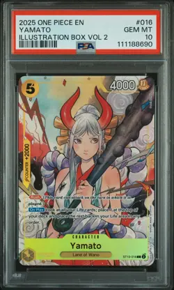 2025 ONE PIECE PROMOS ILLUSTRATION BOX VOL.2 #016 YAMATO PSA 10 - Image 1