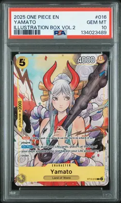 2025 ONE PIECE PROMOS ILLUSTRATION BOX VOL.2 #016 YAMATO PSA 10 - Image 1