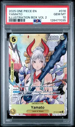 2025 ONE PIECE PROMOS ILLUSTRATION BOX VOL.2 #016 YAMATO PSA 10 - Image 1
