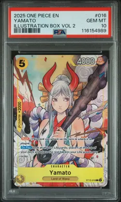 2025 ONE PIECE PROMOS ILLUSTRATION BOX VOL.2 #016 YAMATO PSA 10 - Image 1