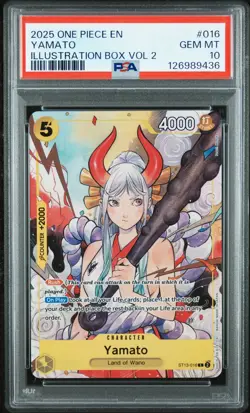 2025 ONE PIECE PROMOS ILLUSTRATION BOX VOL.2 #016 YAMATO PSA 10 - Image 1